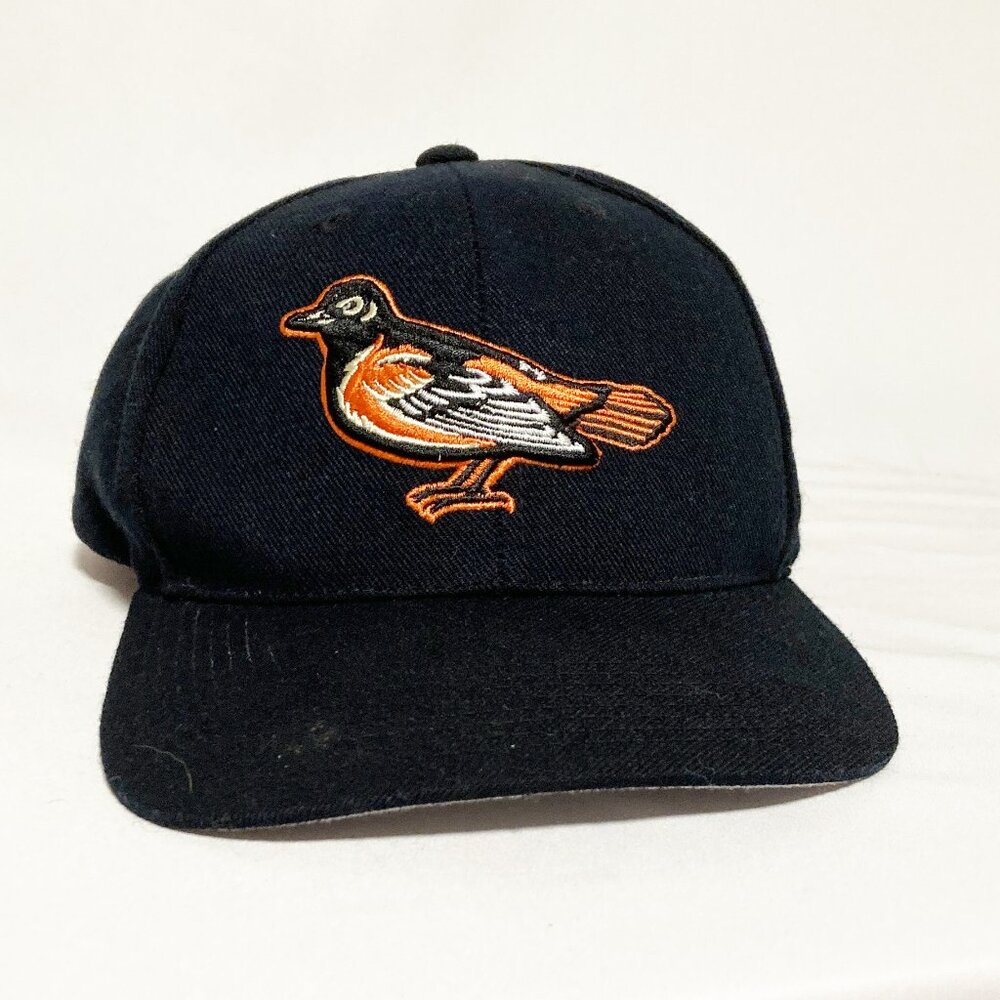 Vintage Baltimore Orioles MLB Grosscap Baseball Hat Wool Blend Strapback Black